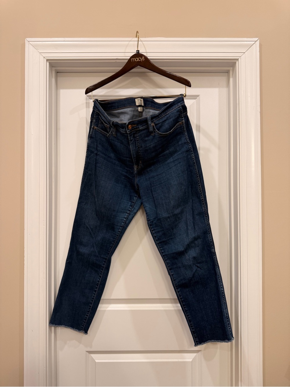 J. Crew Dark Indigo Cropped Straight Jeans